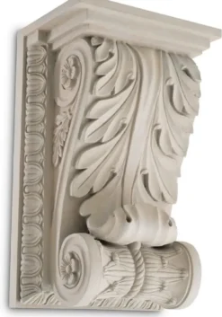 Casa Padrino Luxus Barock Wandkonsole Sandfarben 51 x 36 x H. 84 cm - Prunkvolle Wanddeko Konsole im Barockstil - Barock Wanddeko - Barock Möbel