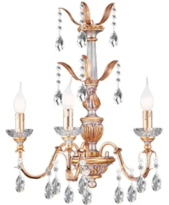 Casa Padrino Luxus Barock Wandleuchte Gold mit Patina / Silber 45 x 28 x H. 64 cm - Elegante Barockstil Wandlampe - Barock Leuchten - Luxus Qualität - Made in Italy