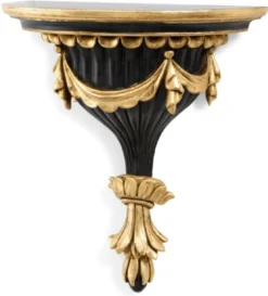 Casa Padrino Luxus Barock Wandkonsole Schwarz / Antik Gold - Prunkvolle Massivholz Wanddeko Konsole im Barockstil - Barock Wanddeko - Barock Möbel - Luxus Qualität - Made in Italy