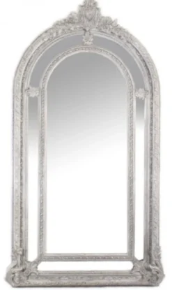 Casa Padrino Luxus Barock Wandspiegel Versailles Antik-Silber, 210 x 115 cm, massiv und schwerer Wandspiegel
