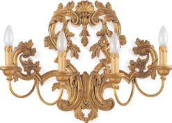 Casa Padrino Luxus Barock Wandleuchte Antik Gold 60 x 14 x H. 44 cm - Prunkvolle Wandlampe im Barockstil - Barock Leuchten - Luxus Qualität - Made in Italy
