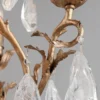 Casa Padrino Luxus Barock Wandleuchte Bronze 12,7 x 10 x H. 41,9 cm - Handgefertigte Schmiedeeisen Wandlampe mit edlen venezianischem Kristallglas Behängen in Tropfenform