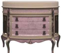 Casa Padrino Luxus Barock Wickelkommode Beige / Rosa - Prunkvolle Kinderzimmer Kommode - Barock Kinderzimmer Möbel - Luxus Qualität - Made in Italy