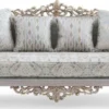 Casa Padrino Luxus Barock Wohnzimmer Set Türkis / Silber / Gold - 2 Sofas & 2 Sessel & 1 Couchtisch - Wohnzimmer Möbel im Barockstil - Edel & Prunkvoll