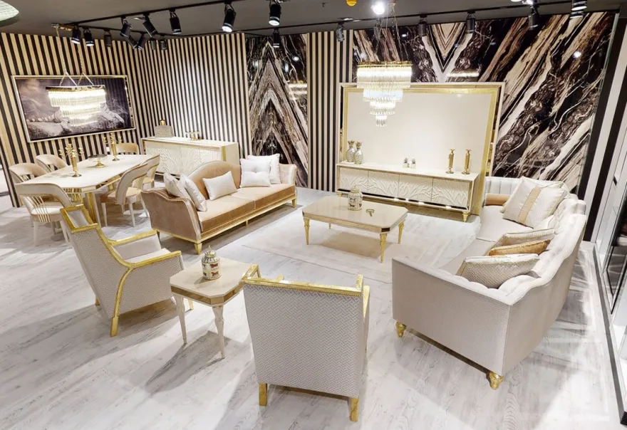 Casa Padrino Luxus Barock Wohnzimmer Sessel Weiß / Gold - Handgefertigter Barockstil Sessel mit elegantem Muster - Barock Wohnzimmer Möbel