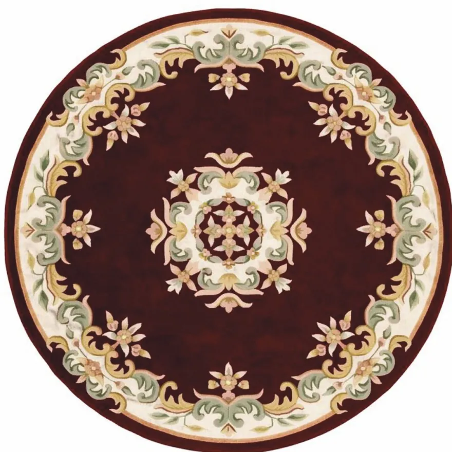 Casa Padrino Luxus Barock Wohnzimmer Teppich Bordeauxrot / Creme / Bunt - Verschiedene Größen