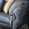 Casa Padrino Luxus Barock Wohnzimmer Sofa Blau / Silber / Schwarz 300 x 94 x H. 88 cm - Edel & Prunkvoll