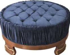 Casa Padrino Luxus Barock Wohnzimmer Set Blau / Braun - 2 Sofas & 2 Sessel & 1 Couchtisch - Prunkvolle Wohnzimmer Möbel im Barockstil