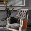 Casa Padrino Luxus Barock Wohnzimmer Set Lila / Grün / Silber - 2 Sofas & 2 Sessel & 1 Couchtisch - Handgefertigte Wohnzimmer Möbel im Barockstil - Edel & Prunkvoll