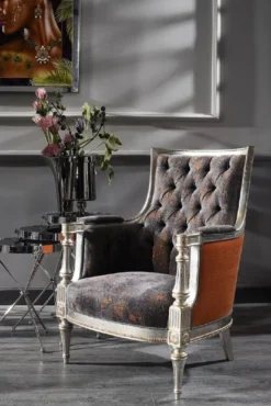 Casa Padrino Luxus Barock Wohnzimmer Set Lila / Grün / Silber - 2 Sofas & 2 Sessel & 1 Couchtisch - Handgefertigte Wohnzimmer Möbel im Barockstil - Edel & Prunkvoll