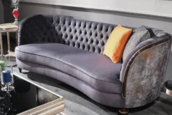 Casa Padrino Luxus Barock Wohnzimmer Set Lila / Grün / Silber - 2 Sofas & 2 Sessel & 1 Couchtisch - Handgefertigte Wohnzimmer Möbel im Barockstil - Edel & Prunkvoll