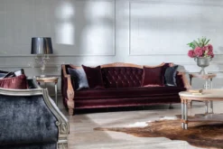 Casa Padrino Luxus Barock Wohnzimmer Sofa Bordeauxrot / Beige - Prunkvolle Barock Wohnzimmer & Hotel Möbel