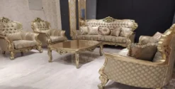 Casa Padrino Luxus Barock Wohnzimmer Sessel Gold / Grün / Gold - Prunkvoller Sessel mit elegantem Muster - Handgefertigte Barock Wohnzimmer Möbel