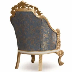 Casa Padrino Luxus Barock Wohnzimmer Set Blau / Weiß / Gold - Barock Möbel