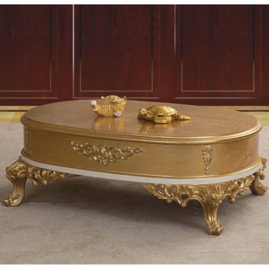 Casa Padrino Luxus Barock Wohnzimmer Set Blau / Weiß / Gold - Barock Möbel