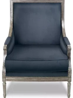 Casa Padrino Luxus Barock Wohnzimmer Sessel Blau / Antik Silber - Barock Wohnzimmer Möbel