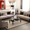 Casa Padrino Luxus Barock Wohnzimmer Set Grau / Schwarz / Silber - 2 Barock Sofas & 2 Barock Sessel & 1 Barock Couchtisch - Handgefertigte Wohnzimmer Möbel im Barockstil - Edel & Prunkvoll