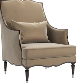 Casa Padrino Luxus Barock Wohnzimmer Sessel Khaki 80 x 75 x H. 110 cm - Edle Wohnzimmer Möbel im Barockstil
