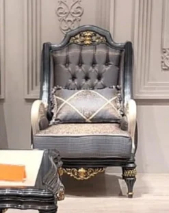 Casa Padrino Luxus Barock Wohnzimmer Sessel Grau / Weiß / Gold - Barock Wohnzimmer Möbel
