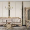 Casa Padrino Luxus Barock Wohnzimmer Sessel Silber / Grau / Gold - Handgefertigter Barockstil Sessel mit dekorativem Kissen - Luxus Wohnzimmer Möbel im Barockstil - Barock Möbel - Edel & Prunkvoll