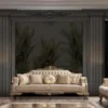 Casa Padrino Luxus Barock Wohnzimmer Set Grau / Beige / Silber / Gold - 2 Barock Sofas mit Muster & 2 Barock Sessel mit Muster & 1 Barock Couchtisch - Barock Wohnzimmer Möbel