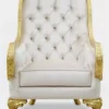 Casa Padrino Luxus Barock Wohnzimmer Sessel Hellgrau / Gold - Handgefertigter Barockstil Sessel - Luxus Wohnzimmer Möbel im Barockstil - Barock Möbel - Edel & Prunkvoll