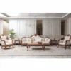 Casa Padrino Luxus Barock Wohnzimmer Sofa Weiß / Braun 295 cm - Barock Möbel