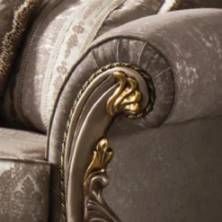 Casa Padrino Luxus Barock Wohnzimmer Set Grau / Silbergrau / Gold - 2 Sofas & 2 Sessel & 1 Couchtisch - Handgefertigte Wohnzimmer Möbel im Barockstil - Edel & Prunkvoll