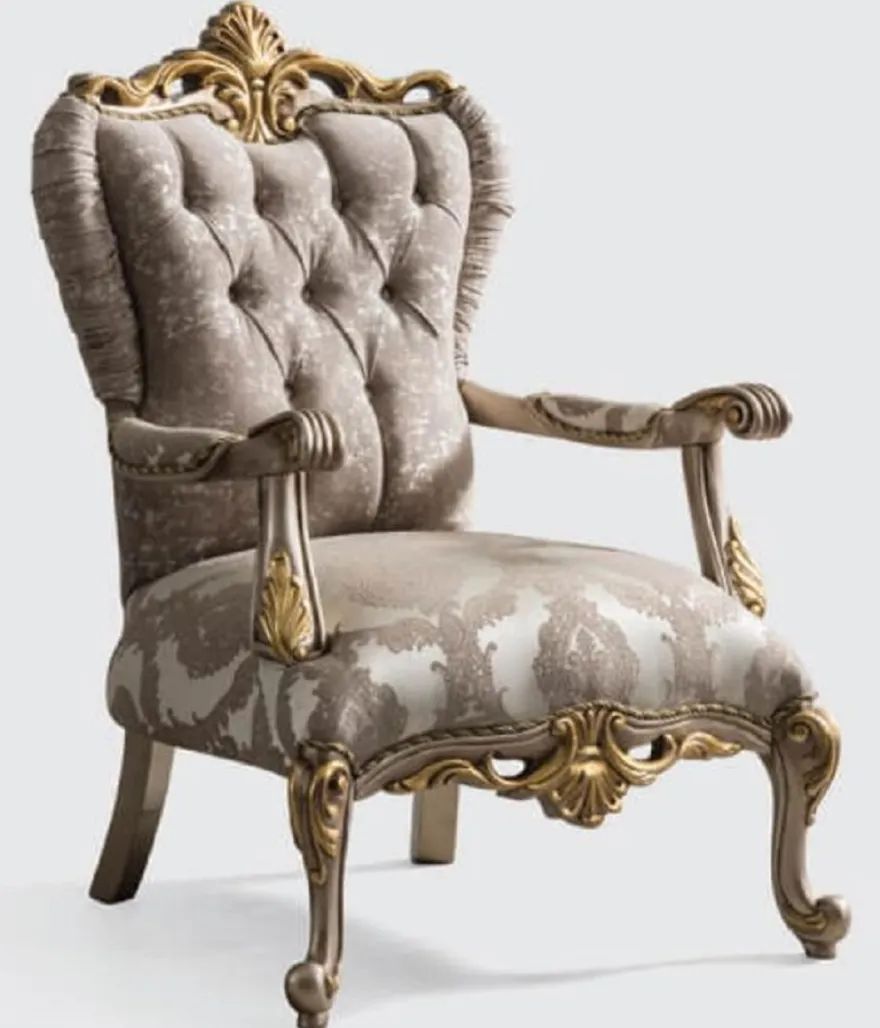 Casa Padrino Luxus Barock Wohnzimmer Set Grau / Silbergrau / Gold - 2 Sofas & 2 Sessel & 1 Couchtisch - Handgefertigte Wohnzimmer Möbel im Barockstil - Edel & Prunkvoll