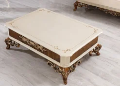 Casa Padrino Luxus Barock Wohnzimmer Set Beige / Grau / Braun / Gold - 2 Sofas & 2 Sessel & 1 Couchtisch - Handgefertigte Wohnzimmer Möbel im Barockstil - Edel & Prunkvoll