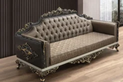 Casa Padrino Luxus Barock Wohnzimmer Set - 2 Sofas & 2 Sessel & 1 Couchtisch - Handgefertigte Wohnzimmer Möbel im Barockstil - Edel & Prunkvoll