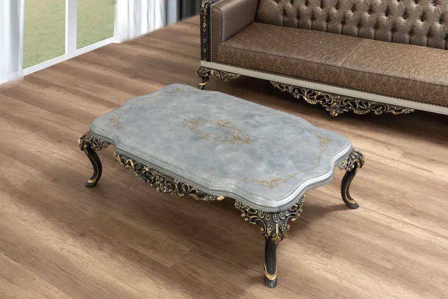 Casa Padrino Luxus Barock Wohnzimmer Set - 2 Sofas & 2 Sessel & 1 Couchtisch - Handgefertigte Wohnzimmer Möbel im Barockstil - Edel & Prunkvoll