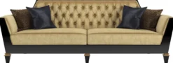 Casa Padrino Luxus Barock Wohnzimmer Set Gold / Schwarz - 2 Sofas & 2 Sessel & 1 Couchtisch & 2 Beistelltische - Wohnzimmermöbel im Barockstil - Edle Barock Möbel