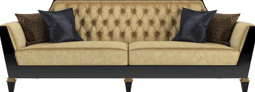 Casa Padrino Luxus Barock Wohnzimmer Set Gold / Schwarz - 2 Sofas & 2 Sessel & 1 Couchtisch & 2 Beistelltische - Wohnzimmermöbel im Barockstil - Edle Barock Möbel