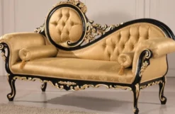 Casa Padrino Luxus Barock Wohnzimmer Sofa Gold / Schwarz 170 x 70 x H. 100 cm - Wohnzimmer Möbel im Barockstil - Edel & Prunkvoll