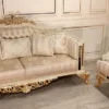 Casa Padrino Luxus Barock Wohnzimmer Sessel Gold / Creme / Gold - Handgefertigter Barockstil Sessel - Luxus Wohnzimmer Möbel im Barockstil - Barock Möbel - Edel & Prunkvoll