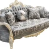 Casa Padrino Luxus Barock Wohnzimmer Set Grau / Antik Weiß / Gold - 2 Barock Sofas & 2 Barock Sessel & 1 Barock Couchtisch - Luxus Wohnzimmer Möbel im Barockstil - Barock Möbel - Edel & Prunkvoll