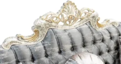 Casa Padrino Luxus Barock Wohnzimmer Set Grau / Antik Weiß / Gold - 2 Barock Sofas & 2 Barock Sessel & 1 Barock Couchtisch - Luxus Wohnzimmer Möbel im Barockstil - Barock Möbel - Edel & Prunkvoll