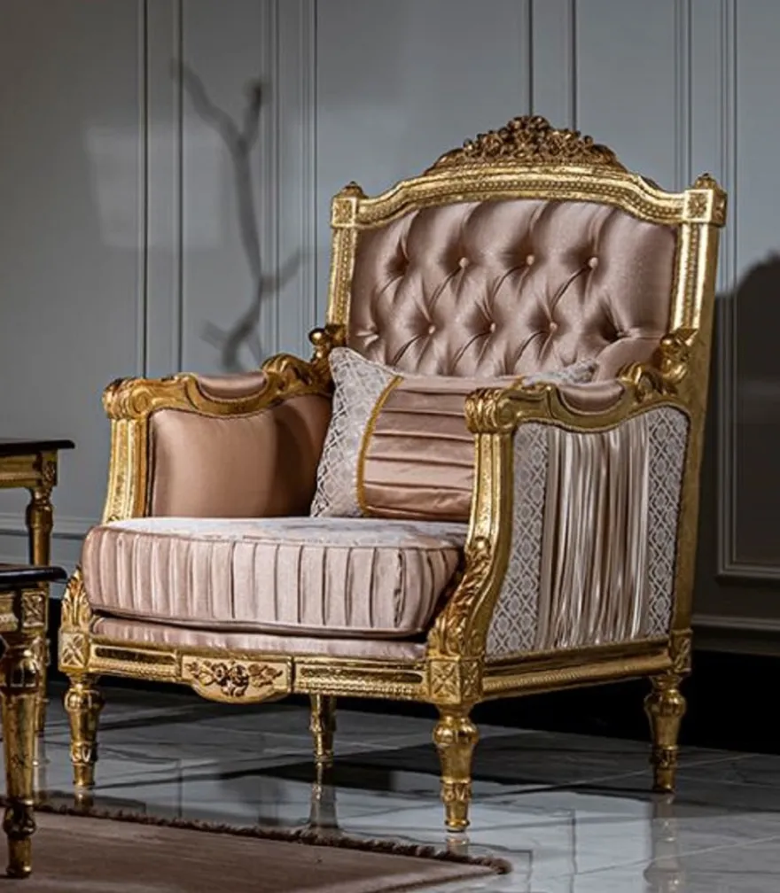 Casa Padrino Luxus Barock Wohnzimmer Set Rosa / Weiß / Gold - 2 Sofas & 2 Sessel & 1 Couchtisch - Prunkvolle Wohnzimmer Möbel im Barockstil