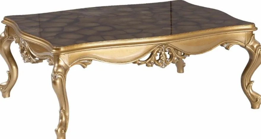Casa Padrino Luxus Barock Wohnzimmer Set Blau / Gold / Silber - 2 Sofas & 2 Sessel & 1 Couchtisch - Wohnzimmer Möbel - Edel & Prunkvoll