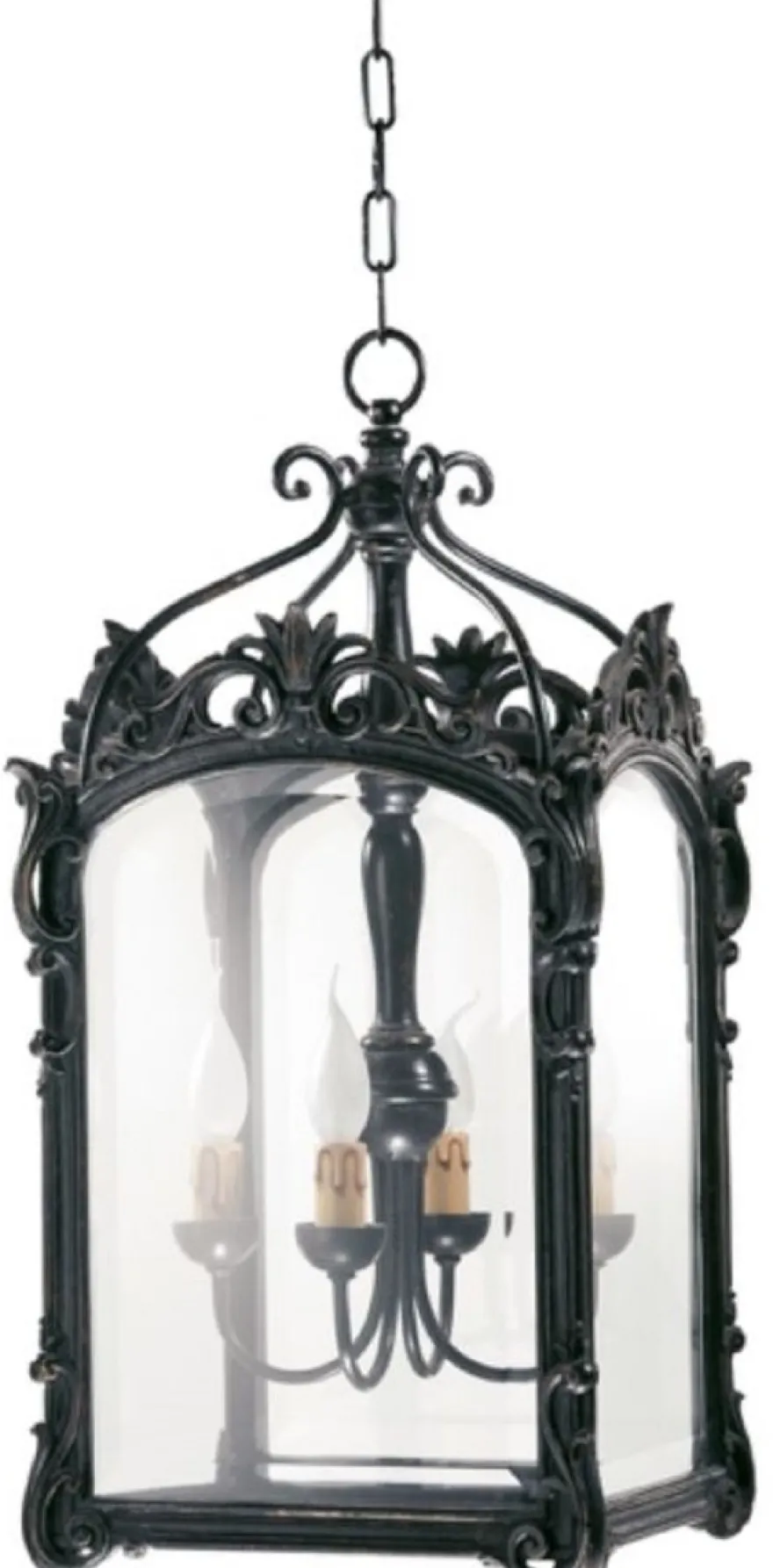 Casa Padrino Luxus Barock Wohnzimmer Hängeleuchte Antik Schwarz 34 x 34 x H. 64 cm - Handgefertigte Barockstil Pendelleuchte - Luxus Qualität - Made in Italy - Edel & Prunkvoll