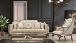 Casa Padrino Luxus Barock Wohnzimmer Set - 2 Sofas & 2 Sessel & 1 Couchtisch - Handgefertigte Wohnzimmer & Hotel Möbel im Barockstil - Edel & Prunkvoll