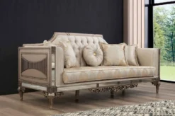 Casa Padrino Luxus Barock Wohnzimmer Set - 2 Sofas & 2 Sessel & 1 Couchtisch - Handgefertigte Wohnzimmer & Hotel Möbel im Barockstil - Edel & Prunkvoll