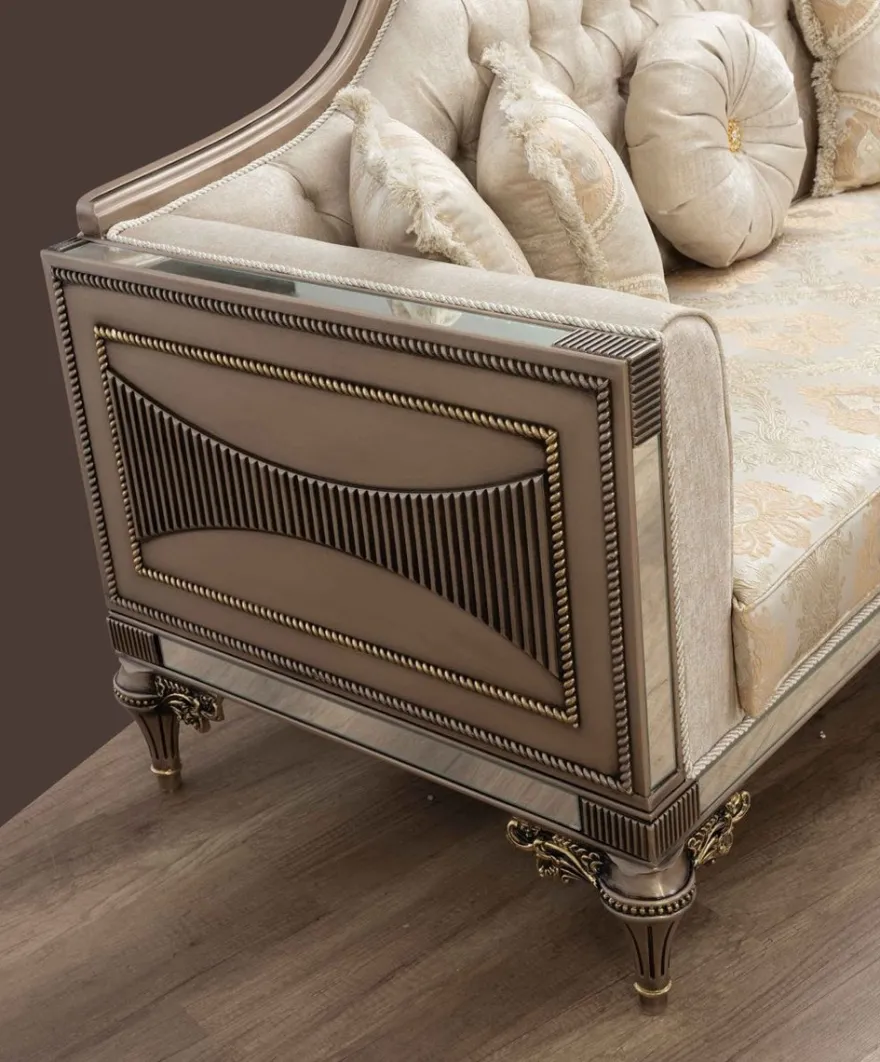 Casa Padrino Luxus Barock Wohnzimmer Set - 2 Sofas & 2 Sessel & 1 Couchtisch - Handgefertigte Wohnzimmer & Hotel Möbel im Barockstil - Edel & Prunkvoll