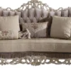 Casa Padrino Luxus Barock Wohnzimmer Sofa mit dekorativen Kissen Braun / Beige / Weiß / Gold 240 x 90 x H. 120 cm - Edle Barock Wohnzimmer Möbel
