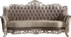 Casa Padrino Luxus Barock Wohnzimmer Sofa mit dekorativen Kissen Braun / Beige / Weiß / Gold 240 x 90 x H. 120 cm - Edle Barock Wohnzimmer Möbel