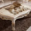 Casa Padrino Luxus Barock Wohnzimmer Set Grau / Silber / Weiß / Gold - 2 Barock Sofas & 2 Barock Sessel & 1 Barock Couchtisch - Wohnzimmer Möbel im Barockstil - Barock Möbel - Barock Einrichtung