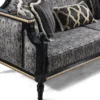 Casa Padrino Luxus Barock Wohnzimmer Set Grau / Schwarz / Gold - 2 Sofas & 2 Sessel & 1 Couchtisch mit Glasplatte in Marmoroptik - Wohnzimmer Möbel im Barockstil - Edel & Prunkvoll