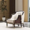 Casa Padrino Luxus Barock Wohnzimmer Set Naturfarben / Dunkelbraun / Gold - Barock Möbel