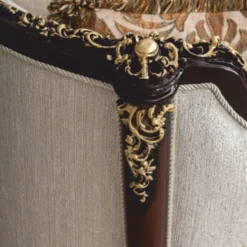 Casa Padrino Luxus Barock Wohnzimmer Set Naturfarben / Dunkelbraun / Gold - Barock Möbel